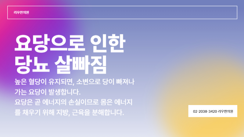당뇨 살빠짐의 원인인 요당
