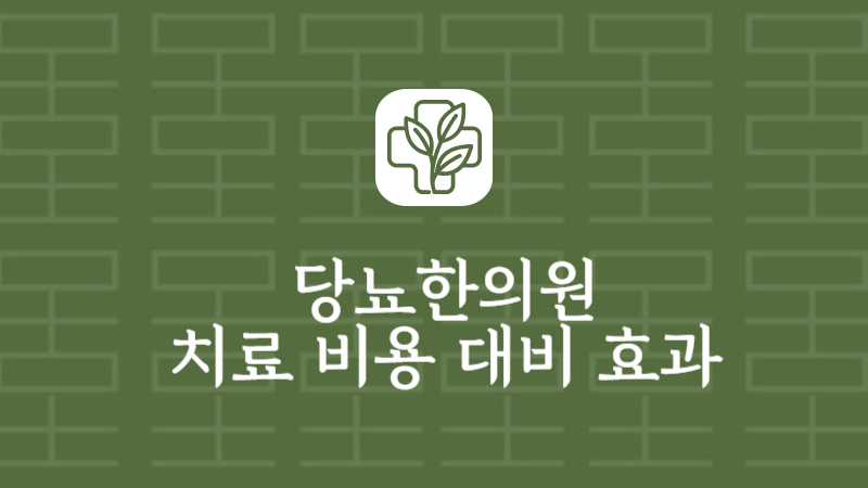 당뇨한의원 치료 비용 대비 효과