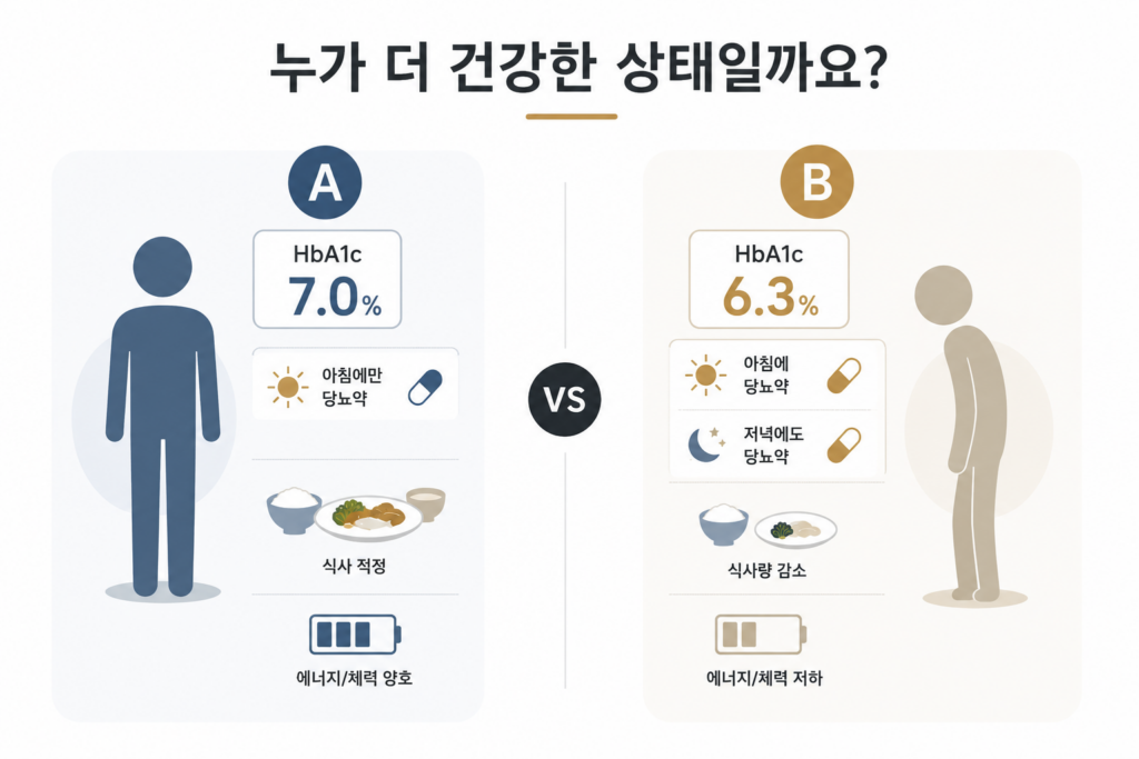 당뇨 살빠짐- 숫자와 체력 차이
