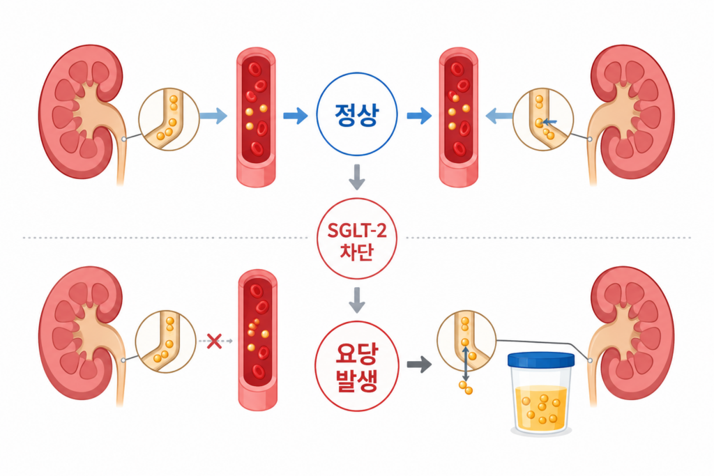요당을 배출하는 약의 원리