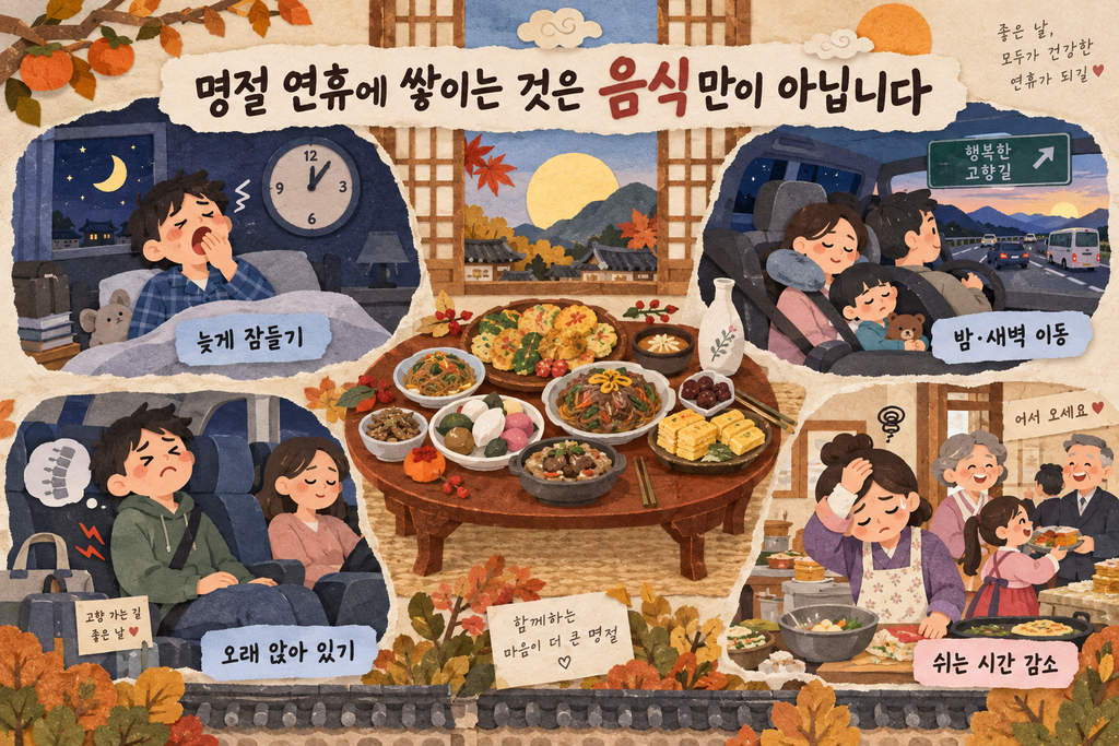 늦은 잠과 먼 거리 이동, 손님맞이로 쌓인 명절 연휴의 피로가 혈당을 올립니다
